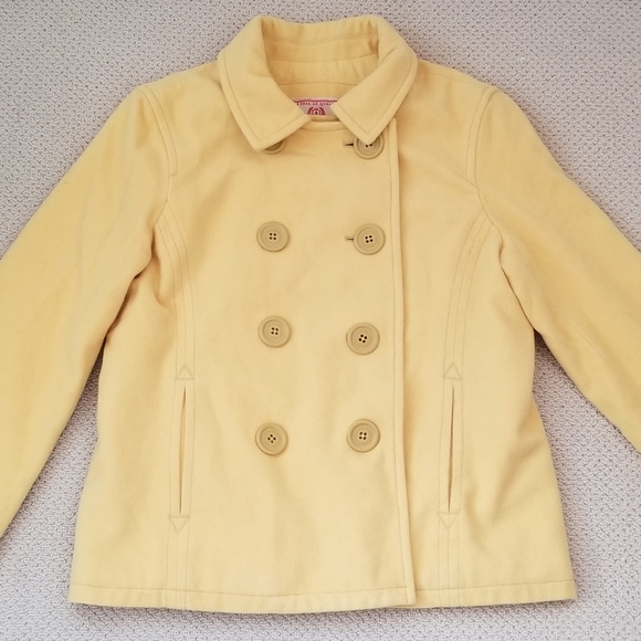 Abercrombie & Fitch yellow, wool pea coat - Picture 7 of 11